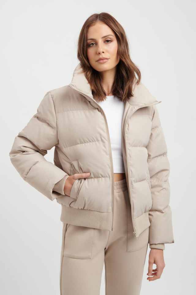 product Brooklyn Puffer Jacket Kookai Long sleeve Puffer Regular white womens-coats-and-jackets