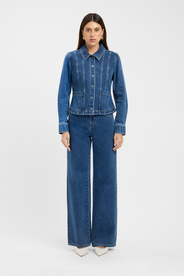 side Kai Straight Leg Jean Kookai High-rise Straight Dark black womens-jeans