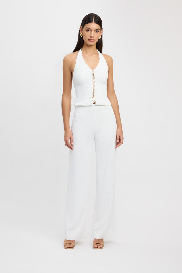 product Oyster Pants Kookai Wide-leg High-rise white womens-regular-pants