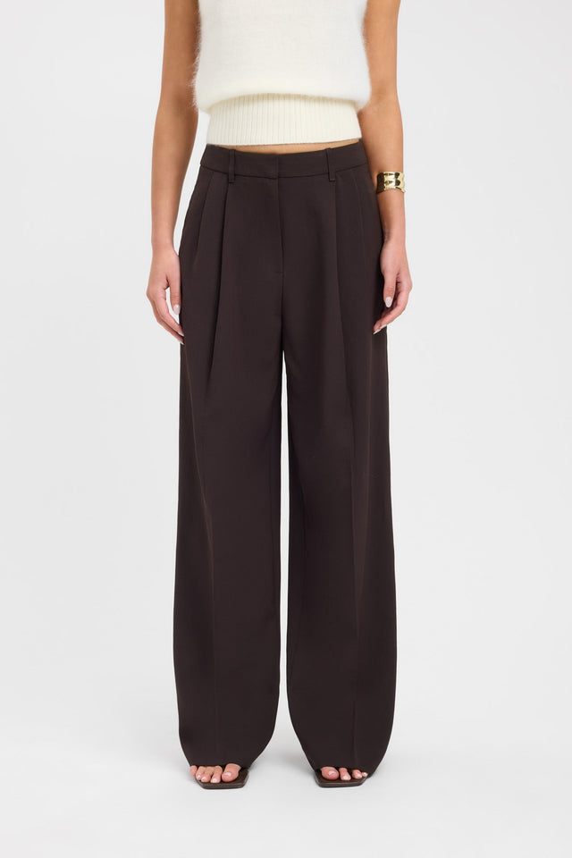 side Opal Adjustable Pant Kookai Wide-leg High-rise brown womens-regular-pants