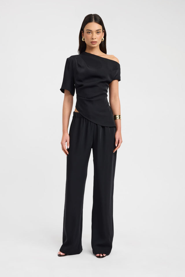 Maria Asymmetric Top Kookai Fitted Asymmetry Half sleeves Womens-Blouse