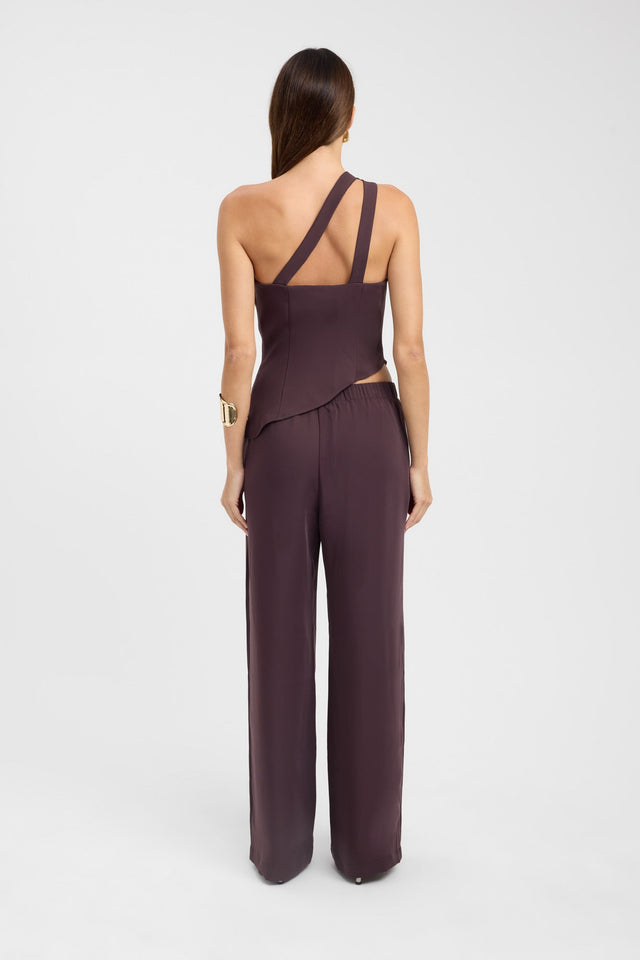 back Maria One Shoulder Top Kookai Fitted Asymmetry Sleeveless Womens-Blouse