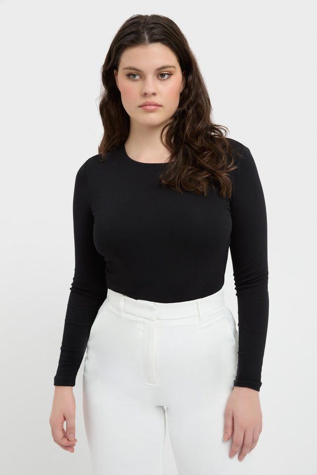 product High Crew Top Kookai Fitted Highneck Long sleeve Womens-Blouse