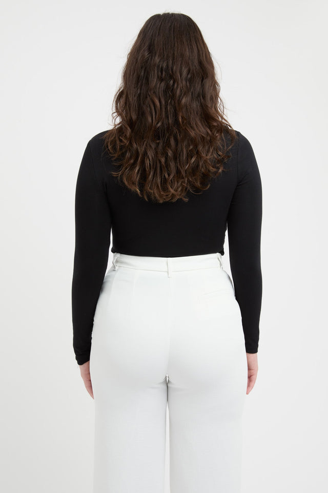 product High Crew Top Kookai Fitted Highneck Long sleeve Womens-Blouse