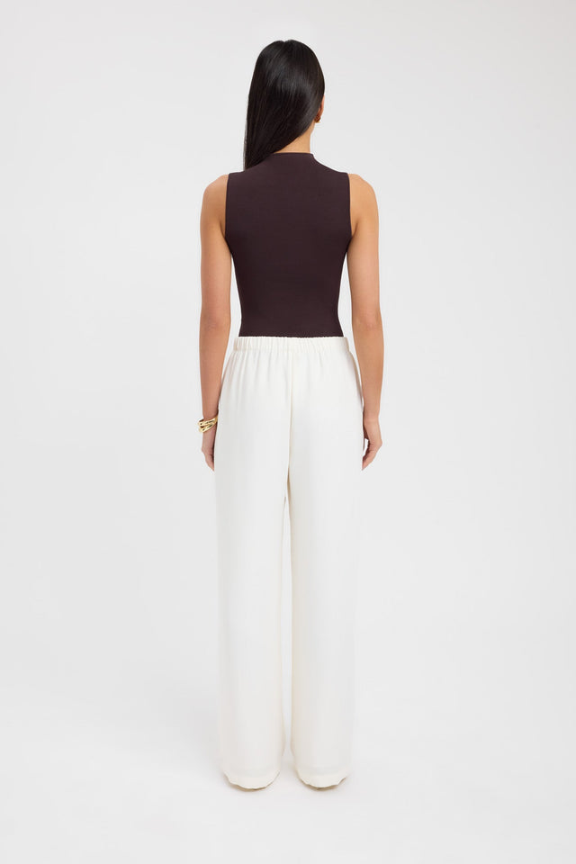 back Serenity Tank Kookai Fitted High-neck grey womens-singlets