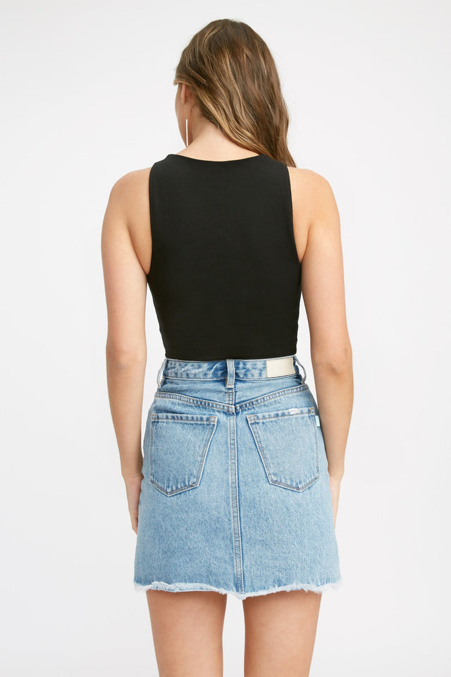 Kelsie Tank Kookai Fitted Boatneck Sleeveless Womens-Blouse