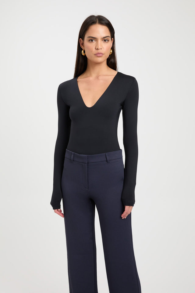 side Tahnee Bodysuit Kookai Fitted V-neck Long sleeve Womens-Blouse