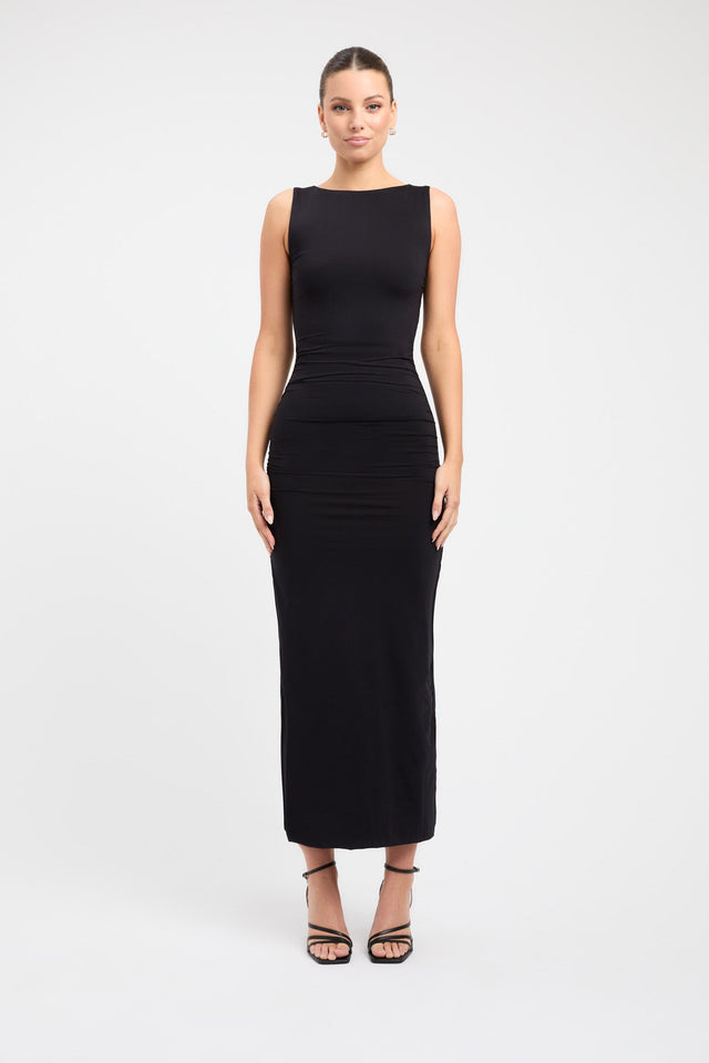 product Estelle Midi Dress Kookai Straight Midi Fitted Boatneck white womens-dresses