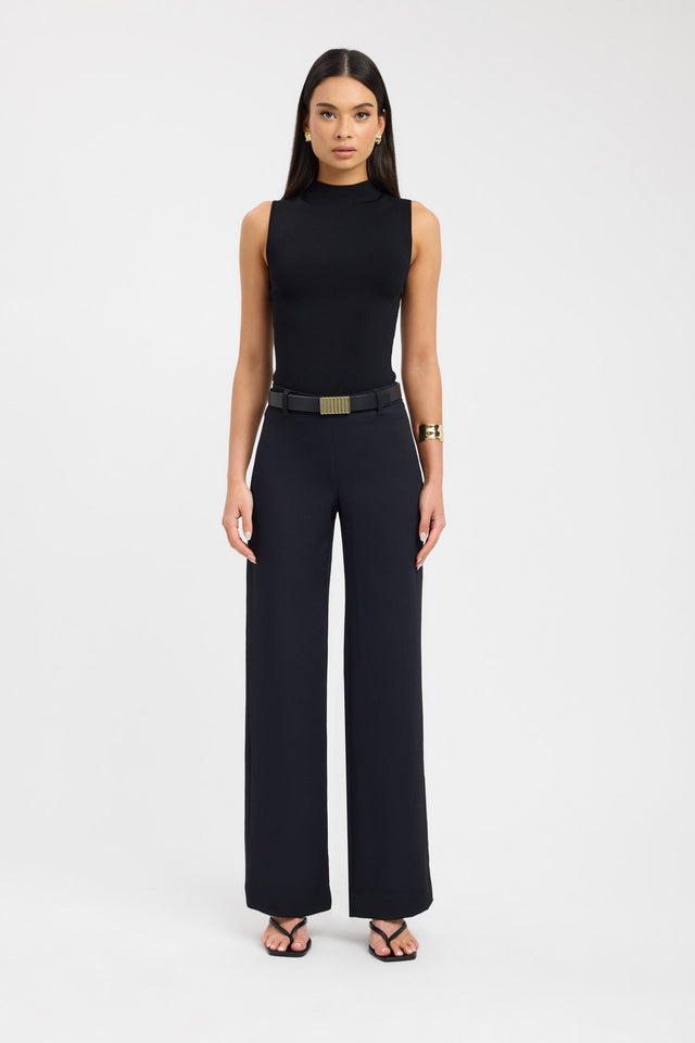 front Serenity Tank Kookai Fitted High-neck black womens-singlets