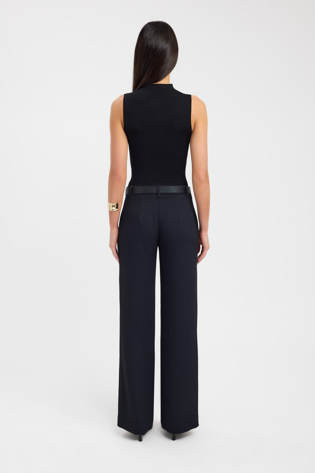 back Serenity Tank Kookai Fitted High-neck black womens-singlets