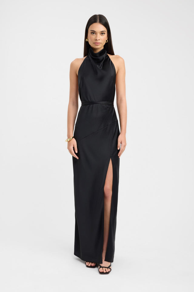 side Palermo Halter Maxi Dress Kookai Straight Maxi Fitted Highneck womens-dresses