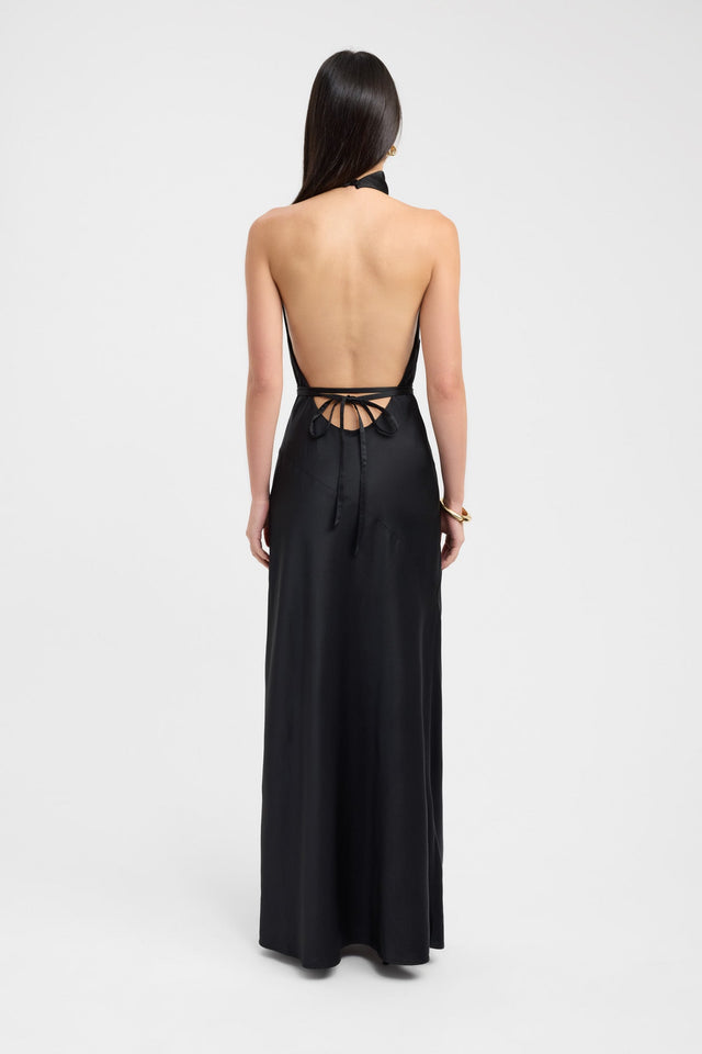 back Palermo Halter Maxi Dress Kookai Straight Maxi Fitted Highneck womens-dresses