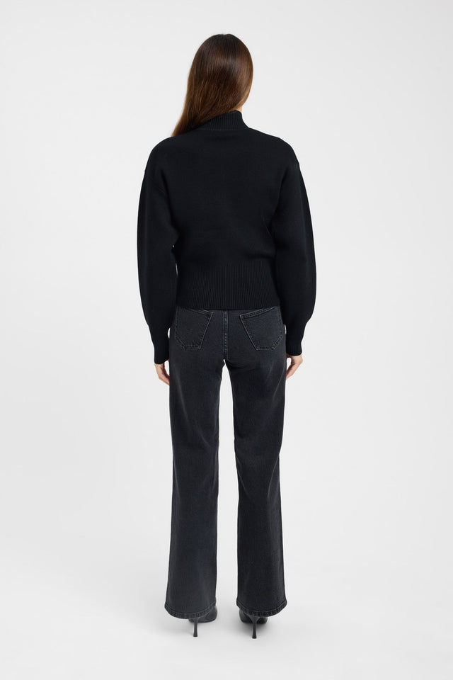 back Dalton Zip Cardigan Kookai Full sleeve Relaxed beige womens-cardigans