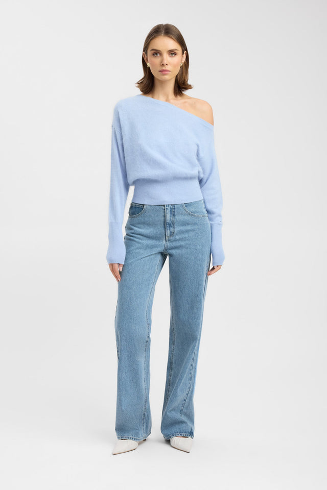 side Geneva One Shoulder Jumper Kookai Asymmetry Relaxed grey womens-jumpers