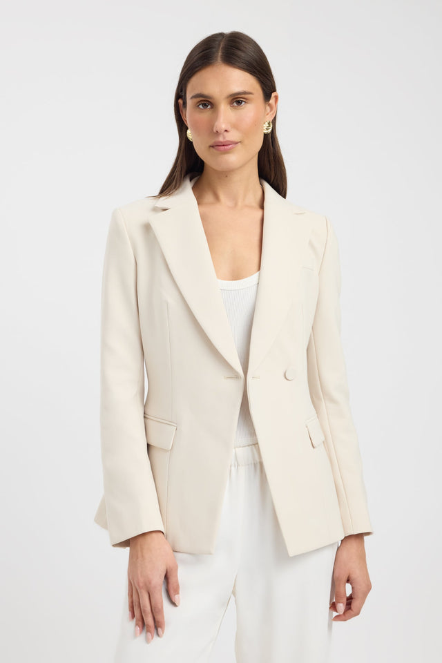 front Alto Cinched Blazer Kookai Long sleeve Blazer Full length black womens-coats-and-jackets 