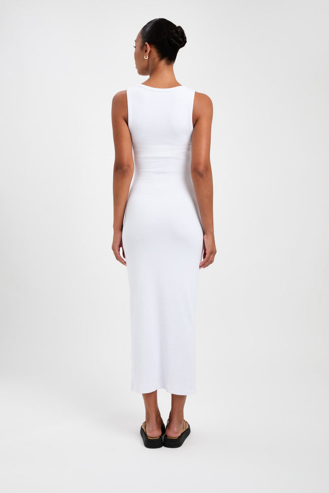product Trinity Dress Kookai Bodycon Midi Fitted Scoopneck white womens-dresses 