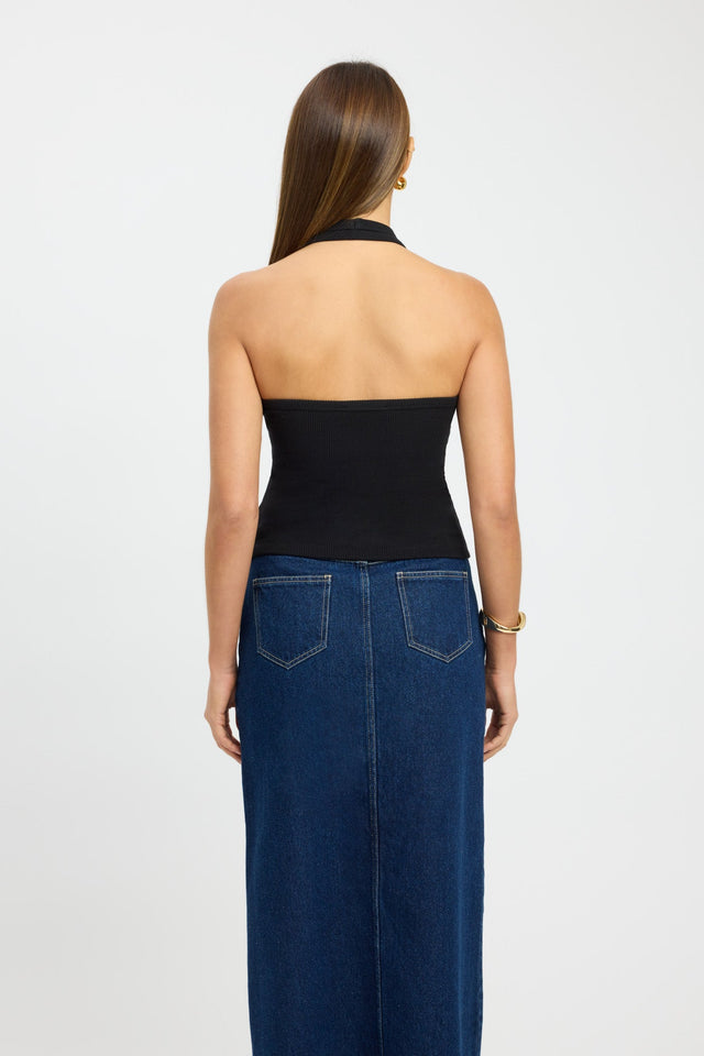 product Camille Halter Top Kookai Fitted Roundneck Sleeveless Womens-Blouse 