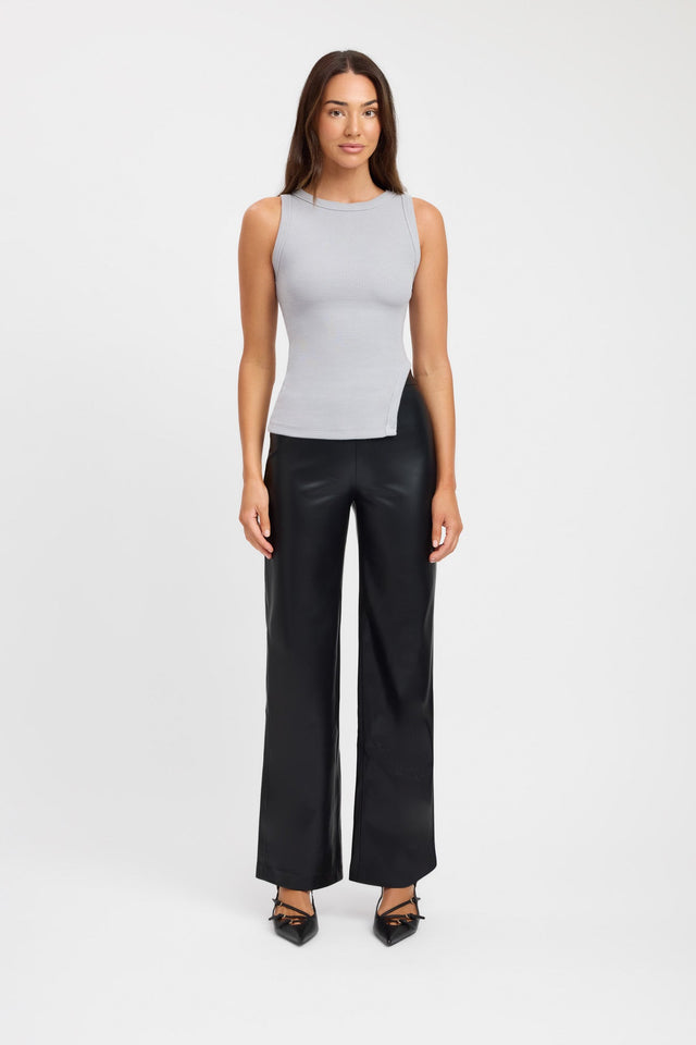 side Jett Top Kookai Fitted Roundneck Sleeveless Womens-Blouse 