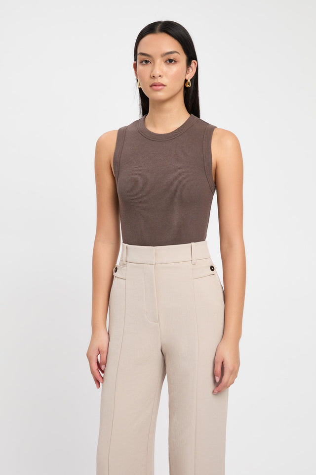 product Theodore Tank Kookai Fitted Thick strap white womens-singlets 