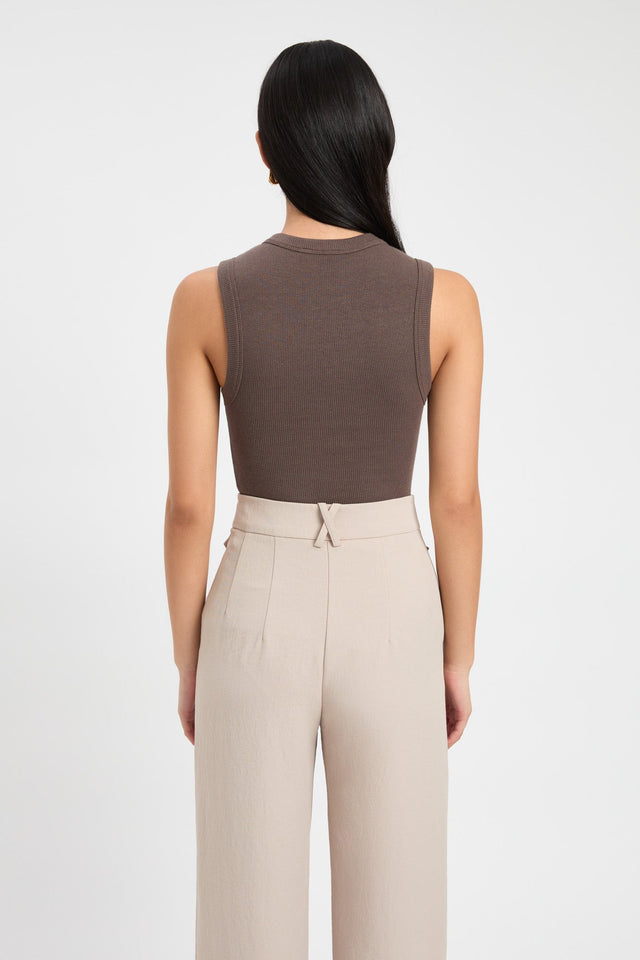 front Theodore Tank Kookai Fitted Thick strap white womens-singlets 