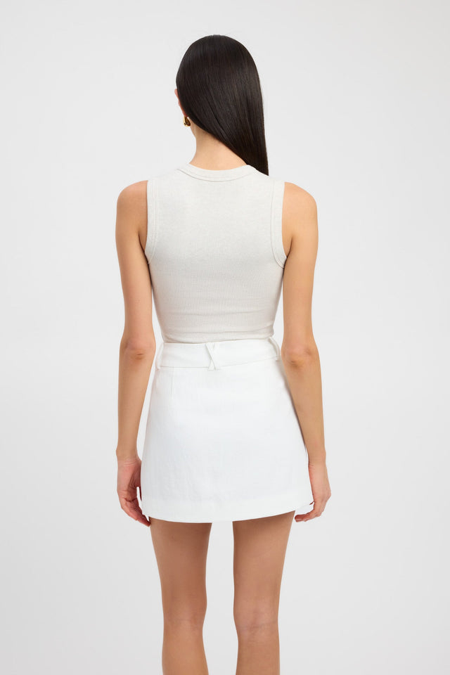 back Theodore Tank Kookai Fitted Round white womens-singlets 