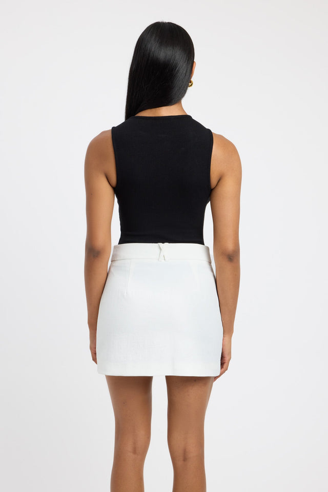 back Miles Top Kookai Relaxed Thick strap Round white womens-singlets 