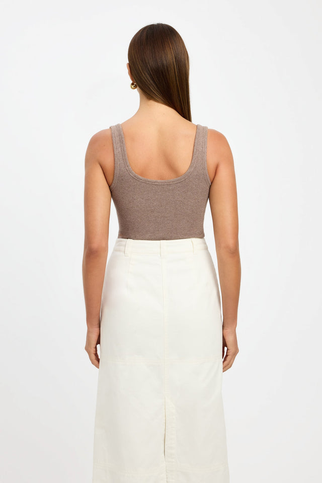 front Freya Tank Kookai Fitted Scoopneck Sleeveless Womens-Blouse 