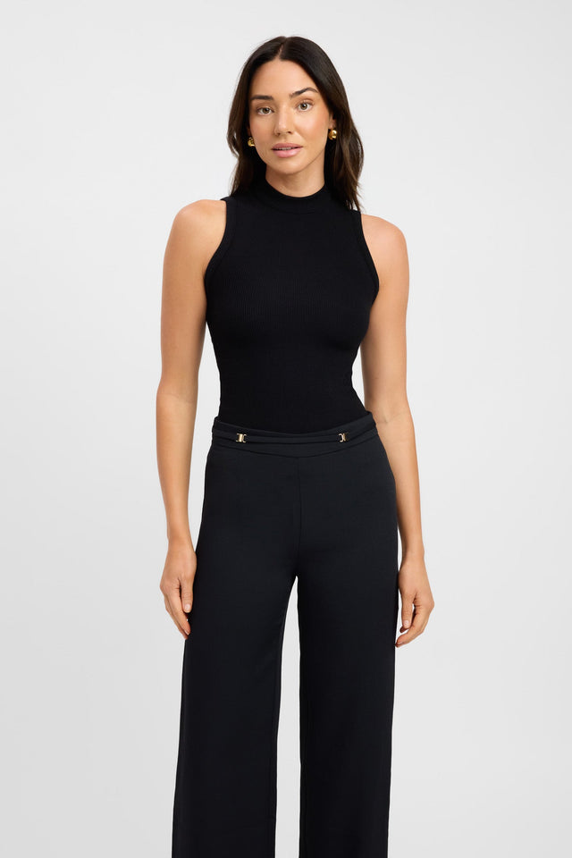 side Alice Top Kookai Fitted Highneck Sleeveless Womens-Blouse 