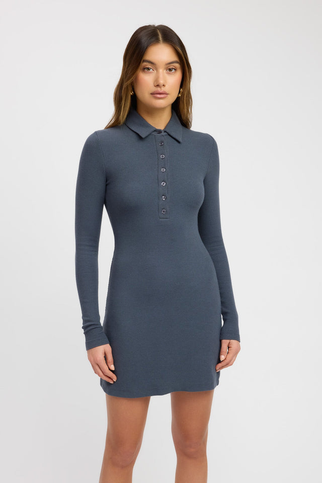 product Richie Long Sleeve Mini Dress Kookai Bodycon Mini Fitted V-neck purple womens-dresses 