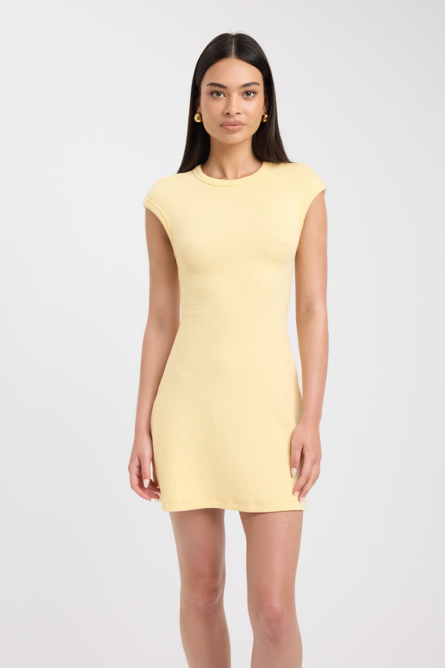 front Savannah Mini Dress Kookai Bodycon Mini Fitted Roundneck black womens-dresses 