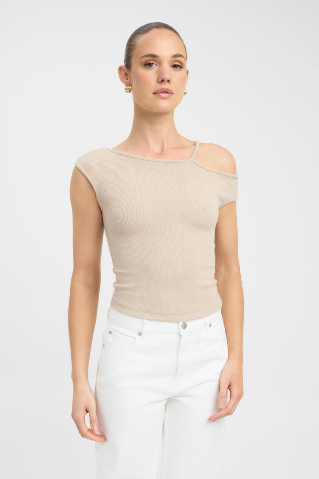 front Rio Top Kookai Fitted Asymmetry Short sleeves Womens-Blouse 