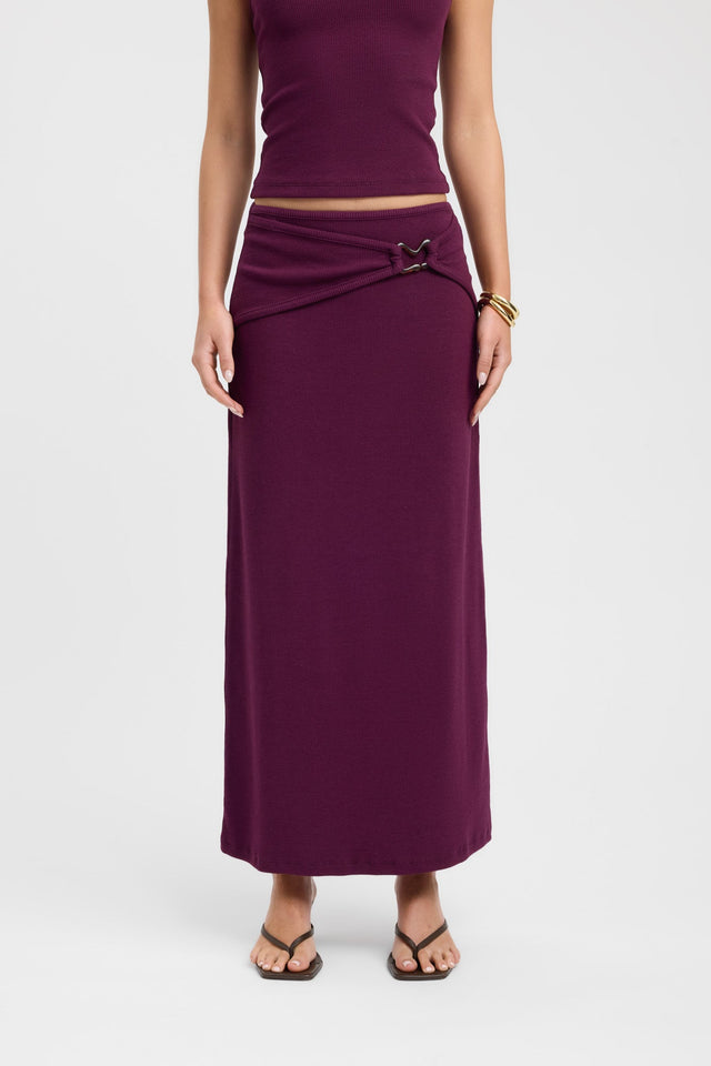 back Casper Maxi Skirt Kookai Straight Maxi grey womens-skirts 