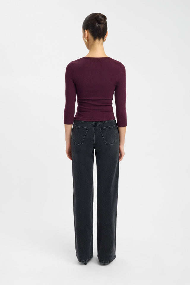 Enzo Top Kookai Fitted Scoopneck Three quarter sleeves Womens-Blouse 