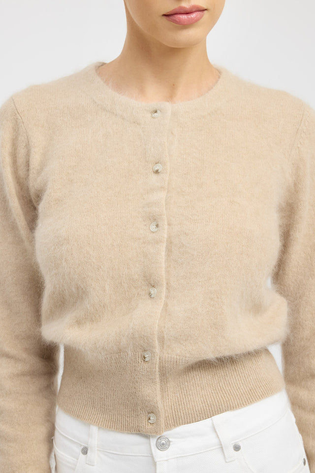 front Geneva Cardigan Kookai Fitted Roundneck Long sleeve Womens-Blouse 