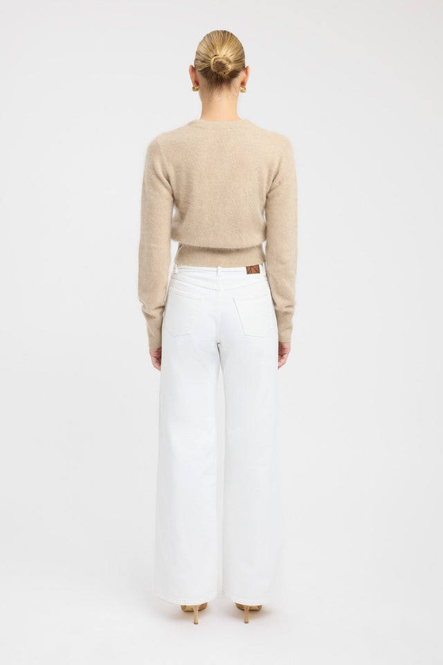 back Geneva Cardigan Kookai Fitted Roundneck Long sleeve Womens-Blouse 