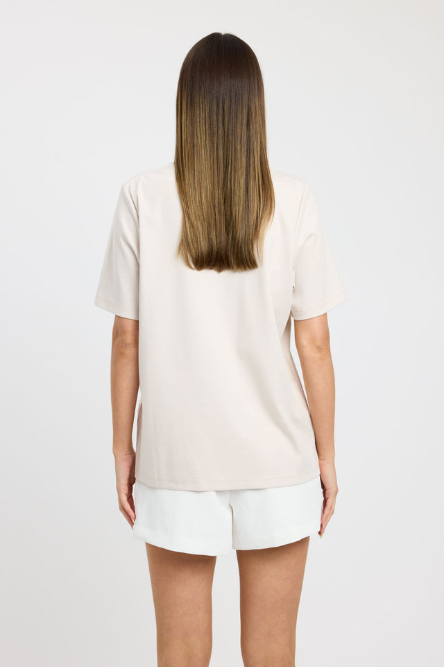 front Juno Tee Kookai High-neck Relaxed white womens-tees 