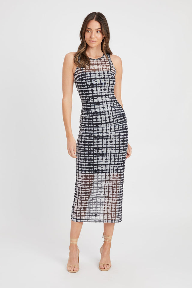 product Santon Racer Midi Dress Kookai Straight Midi Fitted Roundneck grey womens-dresses 