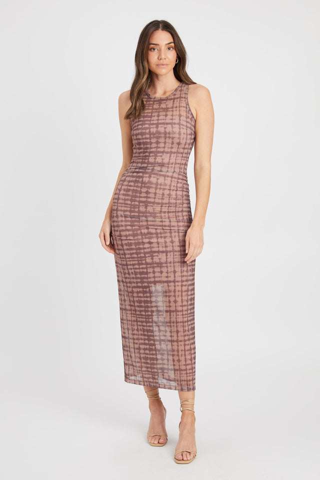 product Santon Racer Midi Dress Kookai Straight Midi Relaxed Roundneck pink womens-dresses 