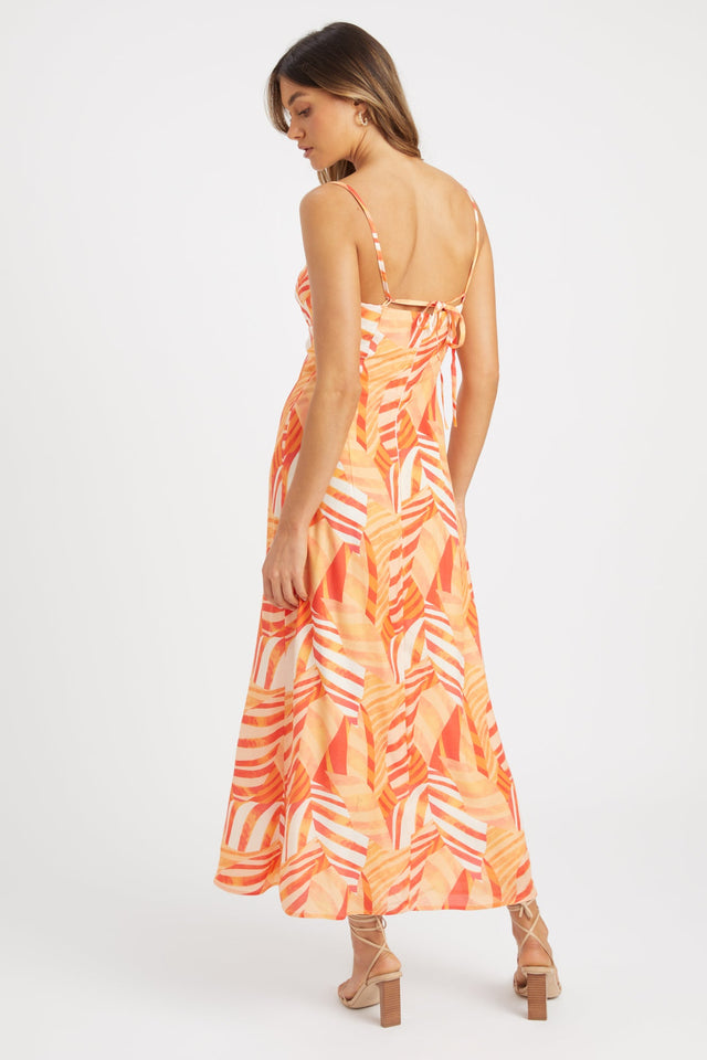 product Vie Slip Dress Kookai Aline Maxi Relaxed Squareneck orange womens-dresses 
