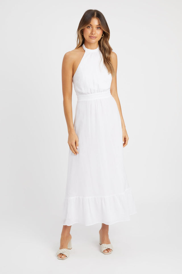 product Georgette Midi Dress Kookai Fit-and-flare Midi Relaxed Highneck white womens-dresses 