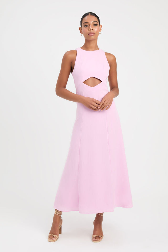 product Hayman Diamond Dress Kookai Aline Midi Relaxed Boatneck pink womens-dresses 