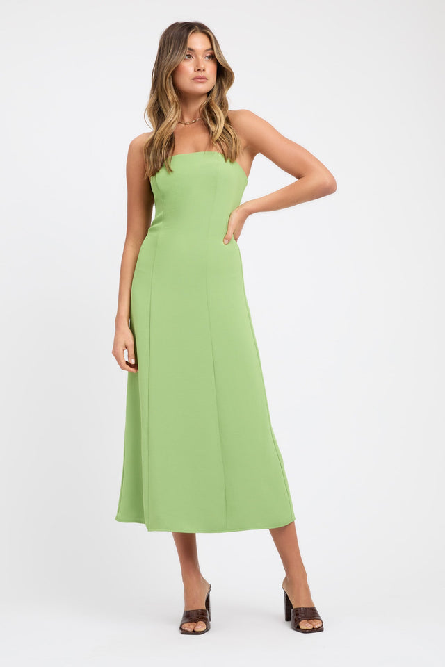 product Alpha Slim Midi Dress Kookai Aline Midi Relaxed Straight green womens-dresses 
