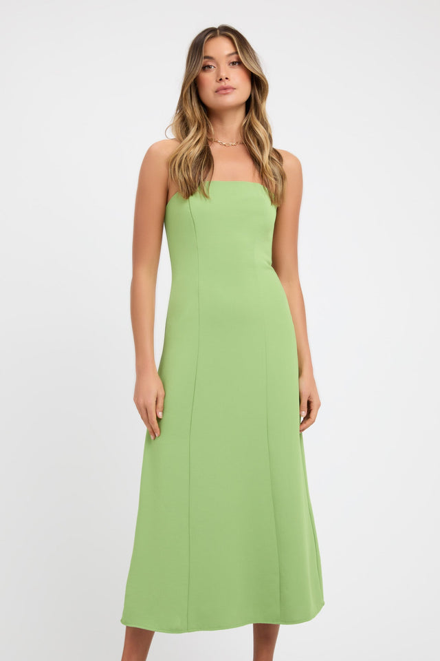 product Alpha Slim Midi Dress Kookai Aline Midi Relaxed Straight green womens-dresses 