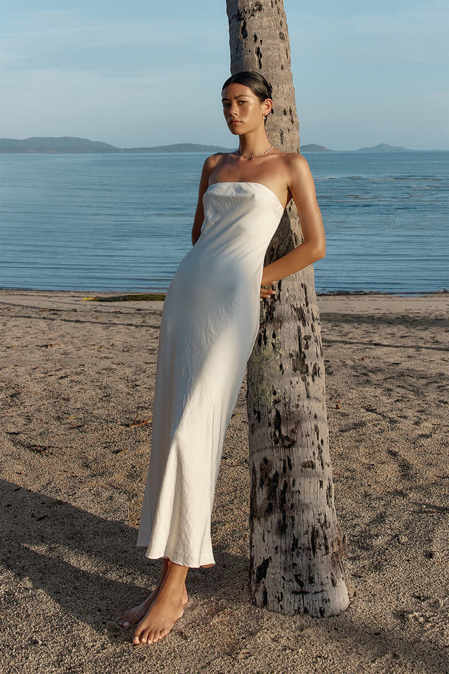product Milan Ivy Slip Dress Kookai Straight Midi Relaxed Straight white womens-dresses 