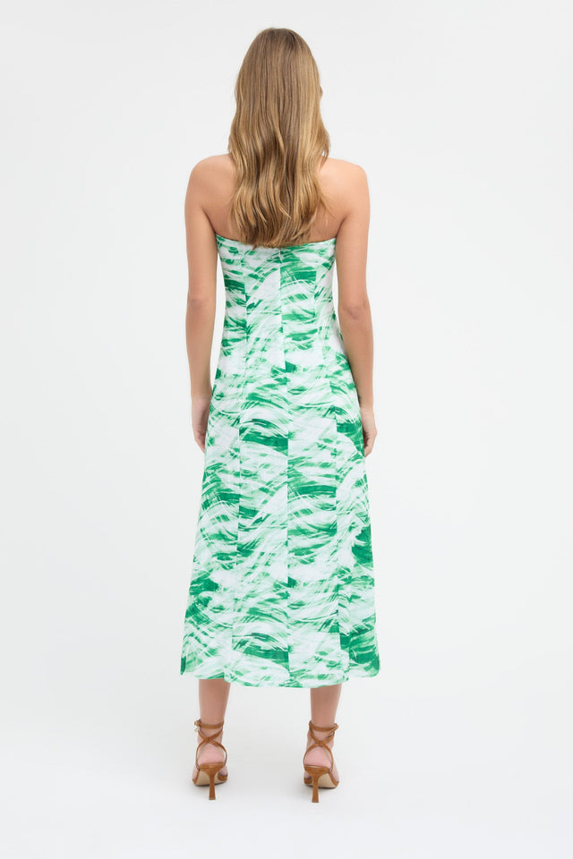 product Tori Strapless Dress Kookai Aline Midi Relaxed Squareneck blue womens-dresses 