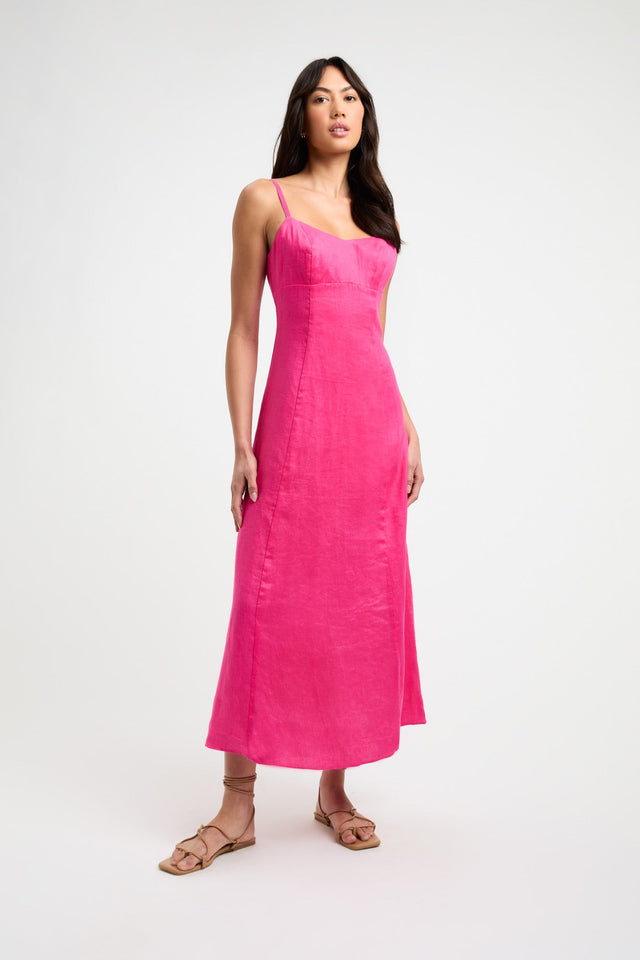 product Tahiti Day Dress Kookai Fit-and-flare Midi Fitted Sweetheart pink womens-dresses 