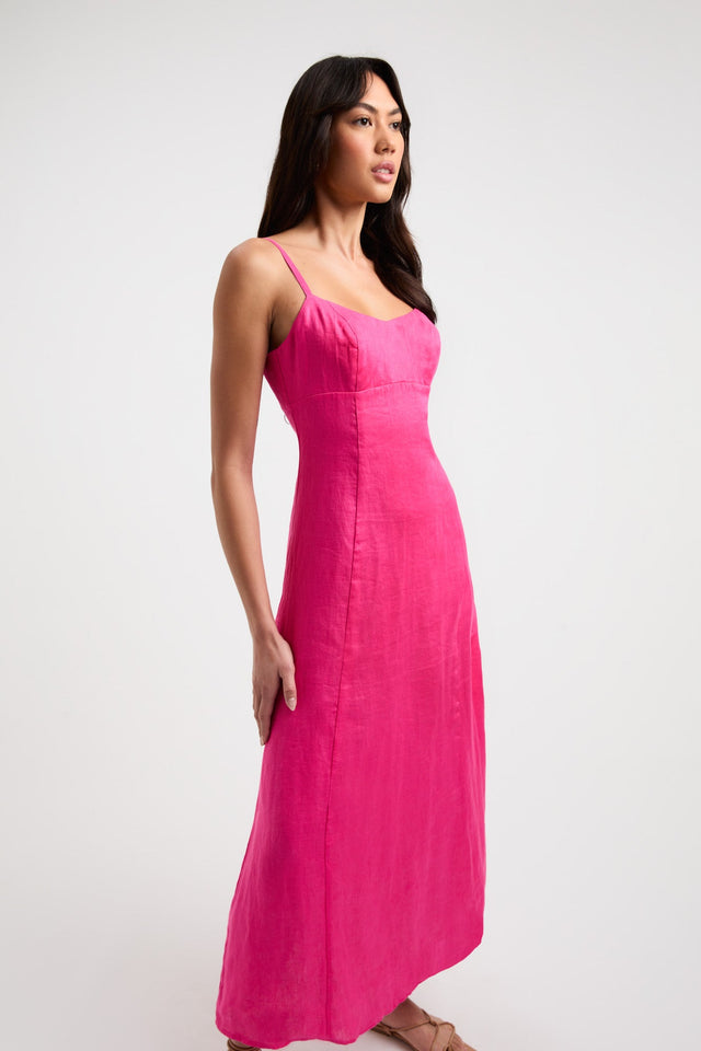 product Tahiti Day Dress Kookai Fit-and-flare Midi Fitted Sweetheart pink womens-dresses 