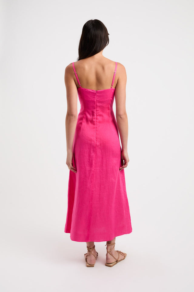 product Tahiti Day Dress Kookai Fit-and-flare Midi Fitted Sweetheart pink womens-dresses 