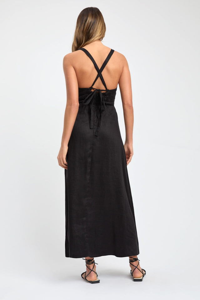 product Tahiti Vee Dress Kookai Fit-and-flare Maxi Relaxed Plungeneck black womens-dresses 