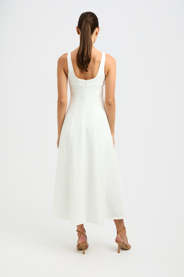 product Ariel Bodice Dress Kookai Fit-and-flare Midi Fitted Squareneck white womens-dresses 